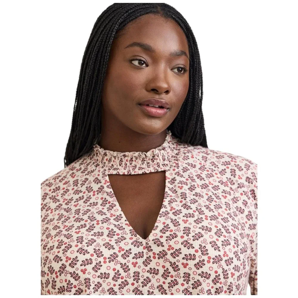 TORRID Sizes L, 1X, 3X, 4X, 5X, 6X -Choker Neck Smocked Bottom Top NEW - Picture 3 of 6